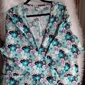 Rare Editions Green and Black Floral Dress